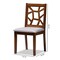 Baxton Studio Abilene Grey Upholstered and Walnut Brown Finished Dining Chair, PK2 149-8963 - alternate 3